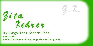 zita kehrer business card